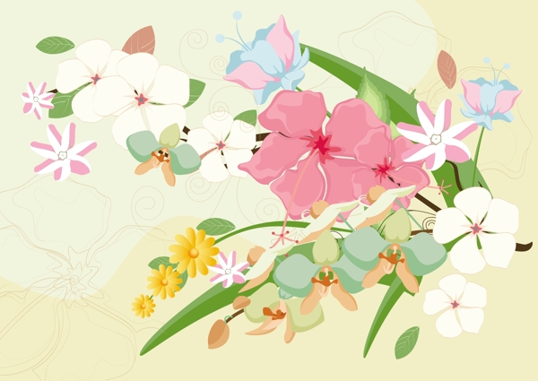 唯美手繪花朵插畫(huà)