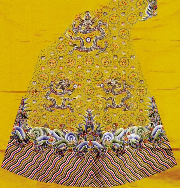 民間服飾清朝官服布藝古龍雙龍龍鳳呈祥古服繡花民間藝術(shù)中華刺繡PSD分層素材源文件中國傳統(tǒng)元素整合圖庫