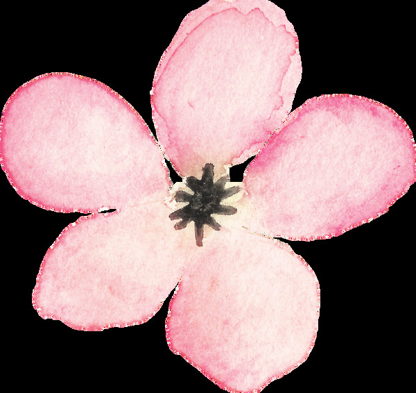 粉色花瓣卡通透明裝飾素材