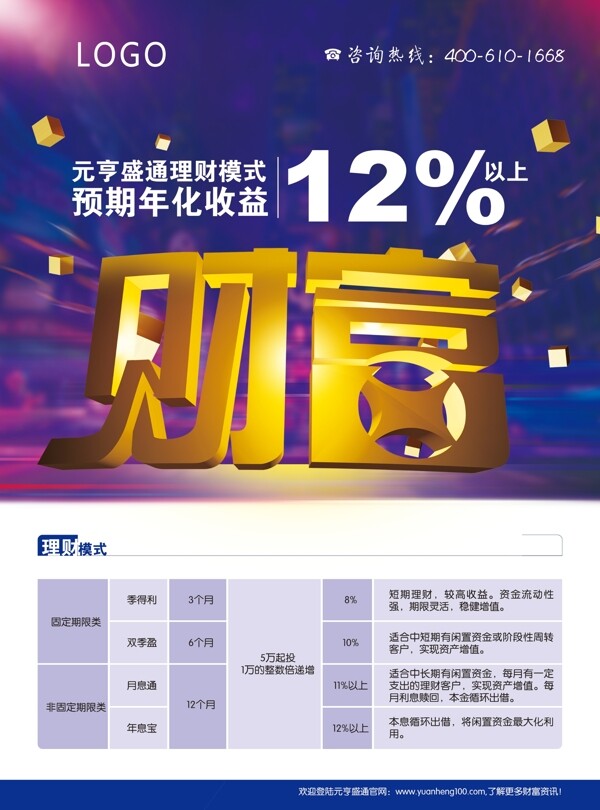 理財(cái)投資宣傳單頁圖片