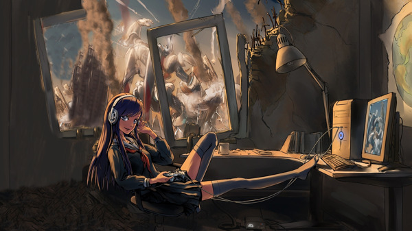 彩色人物動漫插畫背景