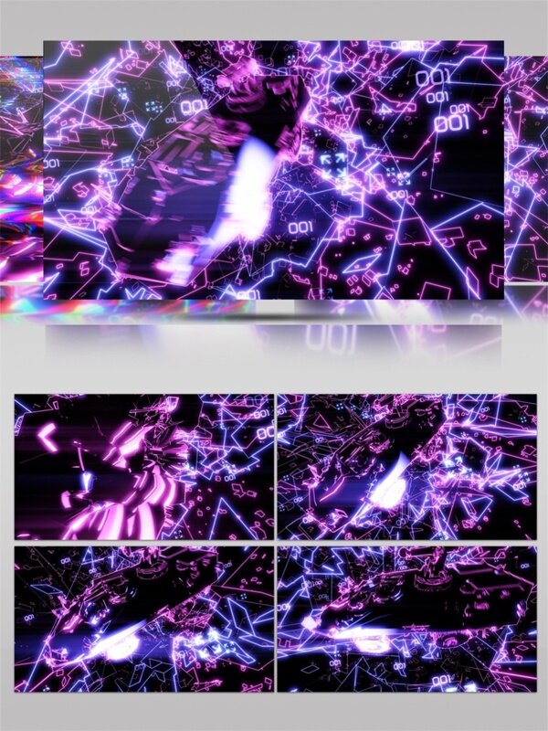 紫色闪电天空视频素材