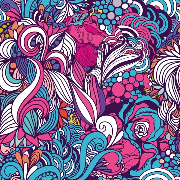 無縫花紋圖片