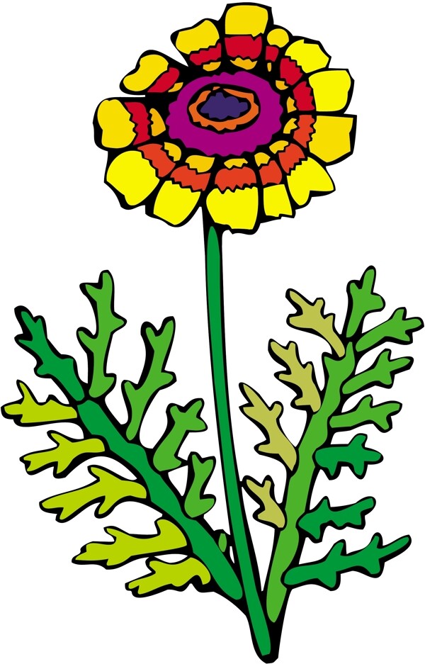 卡通花瓣矢量圖