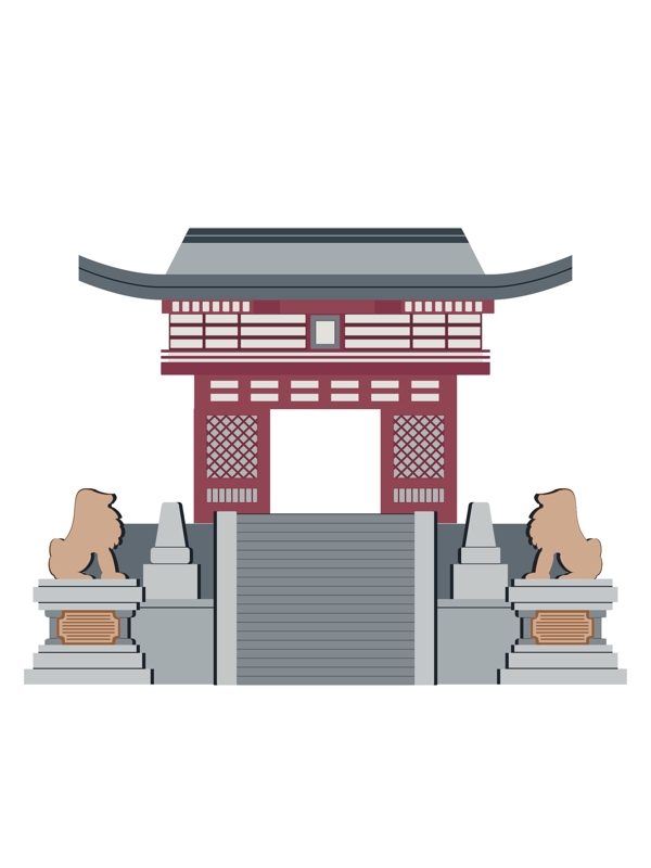 日式寺院大门图样