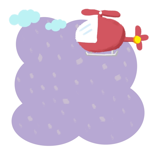 可愛(ài)的飛機(jī)邊框插畫