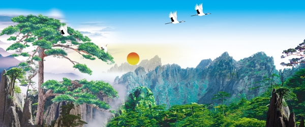 黄山风景画