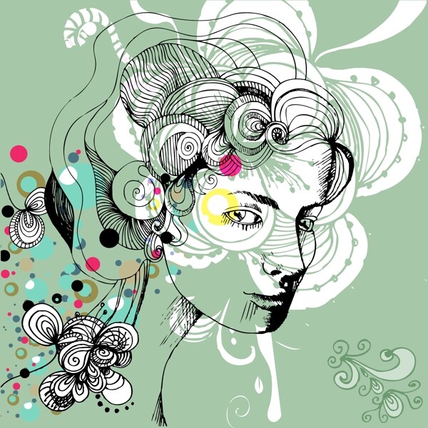 潮流女性插畫