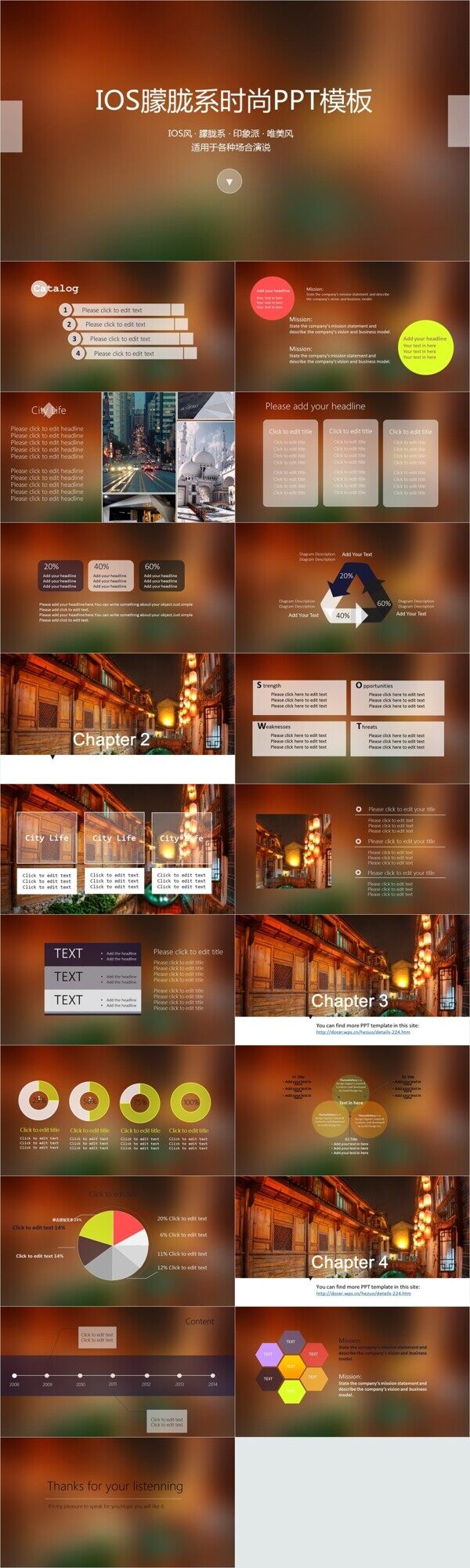 IOS商务通用工作汇报总结PPT模板
