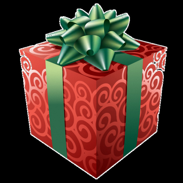 红色圣诞礼品盒免抠png透明素材