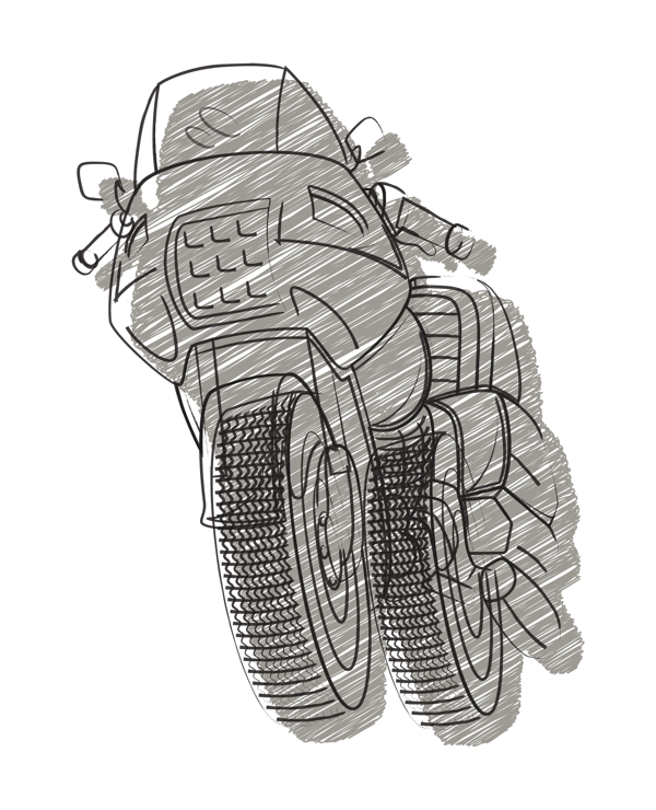 運(yùn)動(dòng)自行車素描