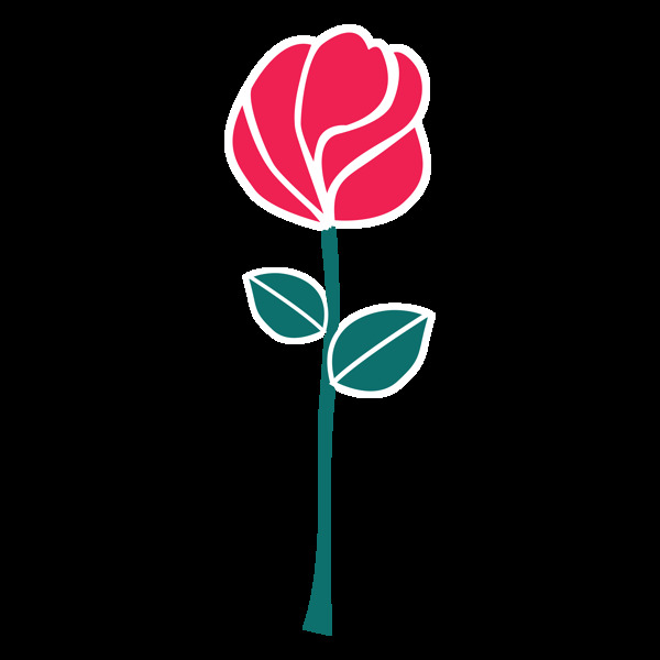 卡通玫瑰花