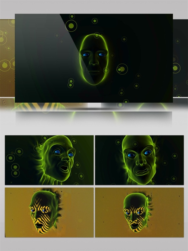 绿色宇宙人脸高清视频素材