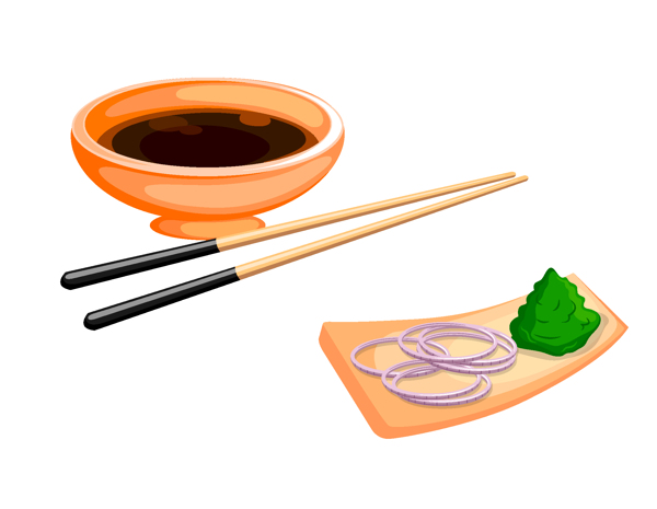 手繪筷子食物元素