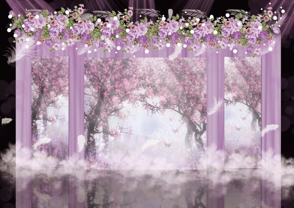 浅紫色梦幻婚礼背景