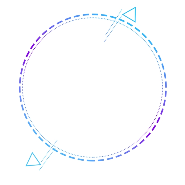 科技边框蓝紫渐变圆形元素设计