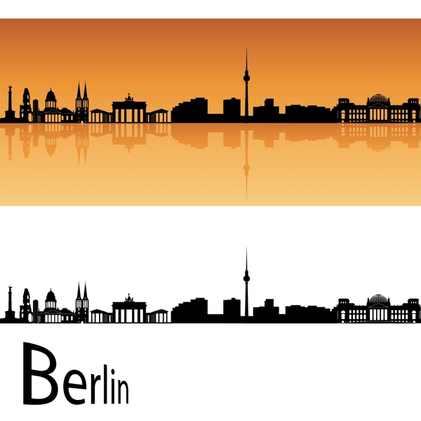 柏林城市建筑剪影图片