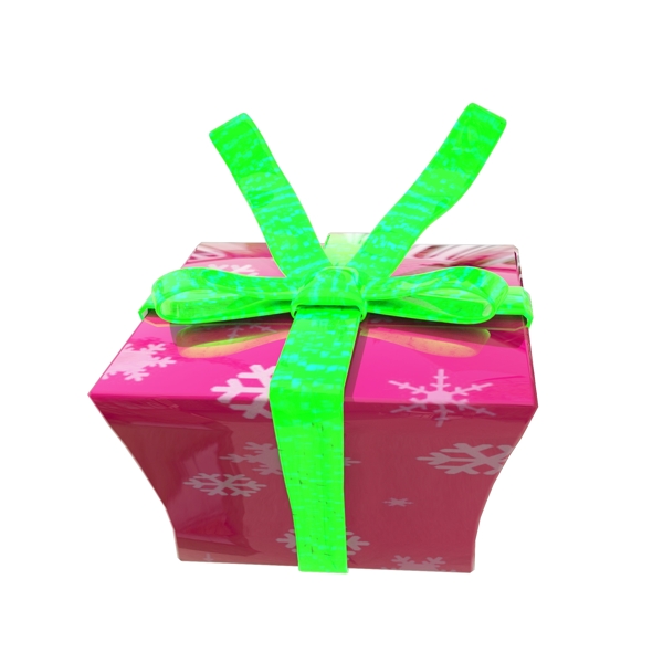 C4D圣诞节粉色礼盒