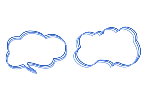 蓝色手绘云朵标题框