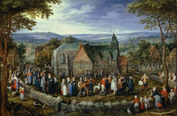 BruegheltheElderJanCountryWeddingCa.1612高清西方古典人物宗教人物神话人物巴洛克艺术油画装饰画