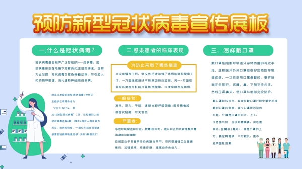 預防新型冠狀病展板