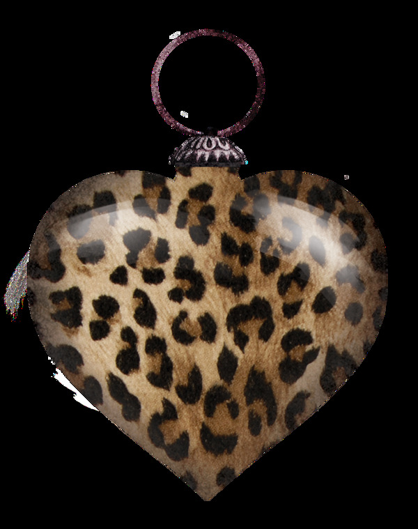 豹纹心型气球透明素材