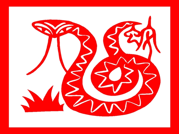 新春生肖剪紙蛇