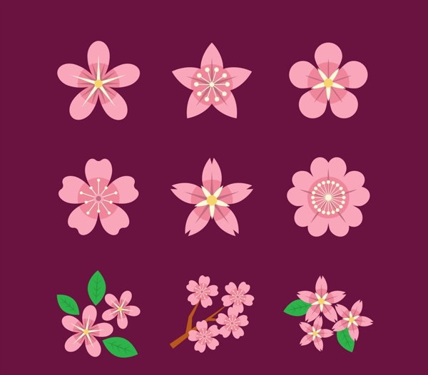 粉色樱花图标矢量素材