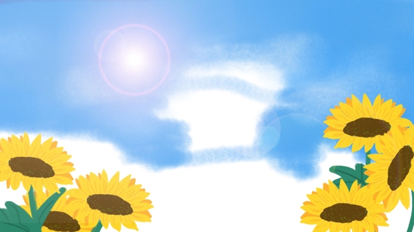 阳光美丽向日葵广告背景