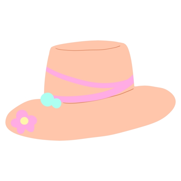 粉色帽子插画
