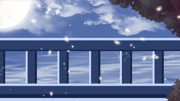 浪漫欄桿廣告背景