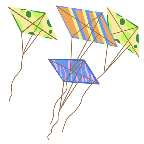 四个漂浮的风筝插图