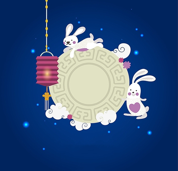 兔子月饼中秋背景图片