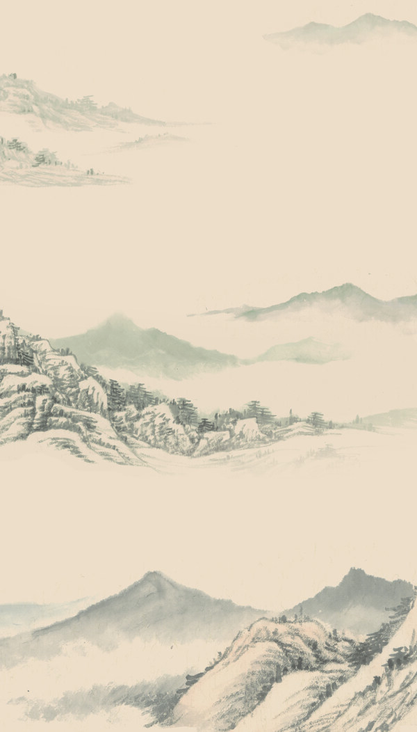 水墨山水裝飾畫(huà)
