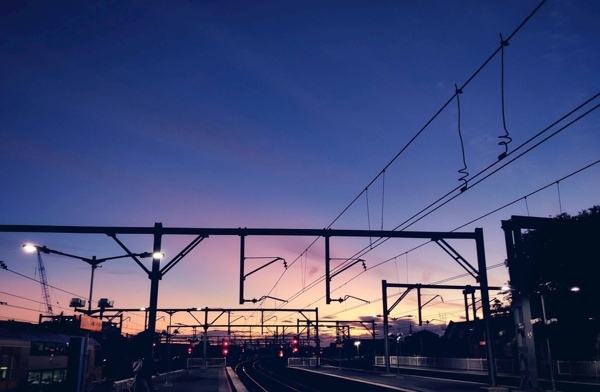 铁路夜景图片