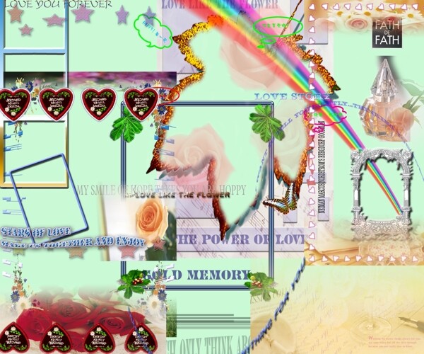 彩虹邊框五星等各種裝飾圖片