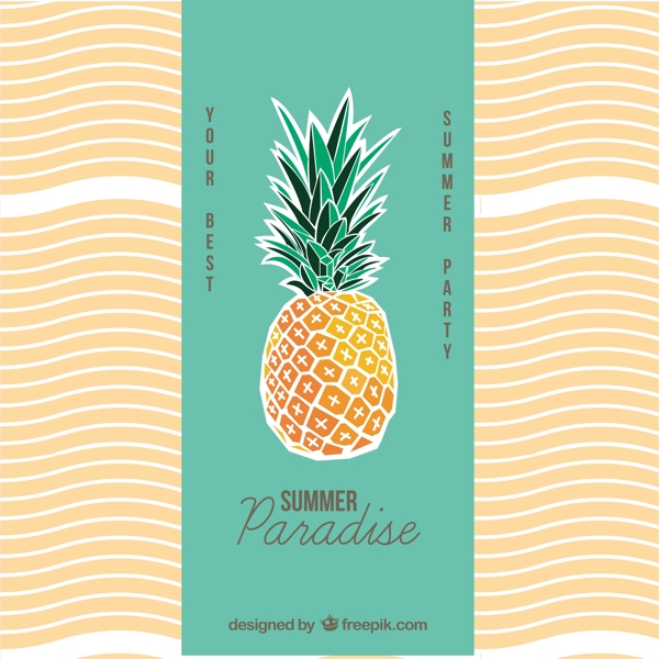 帶菠蘿的夏日海報