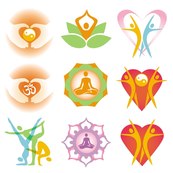 瑜伽logo矢量素材圖片