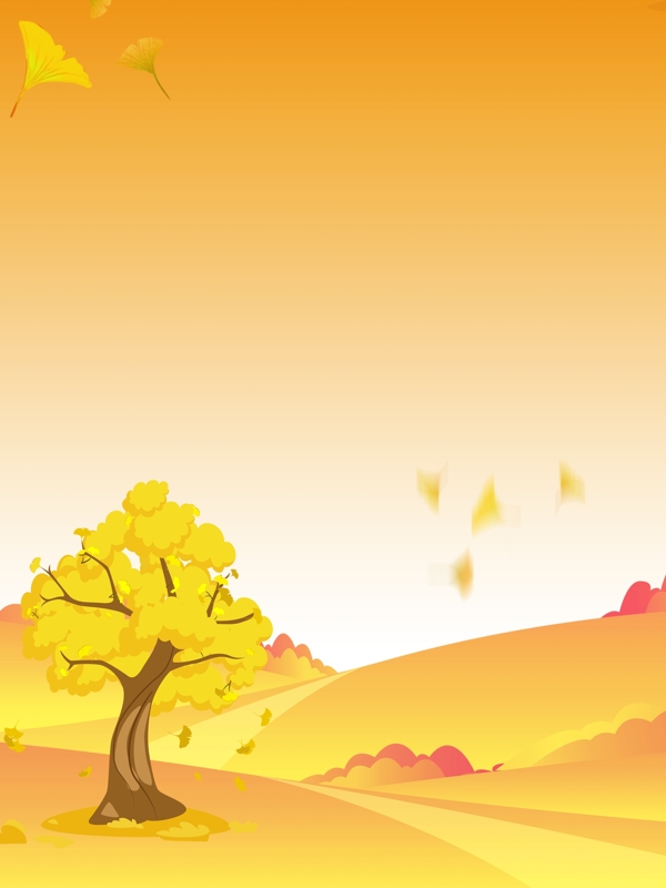秋季银杏落叶背景设计