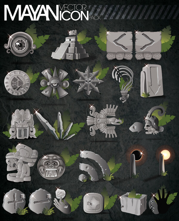 玛雅文明石雕素材