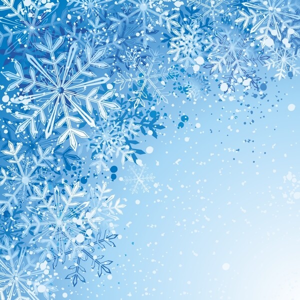 藍(lán)雪花背景矢量素材