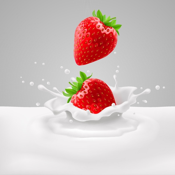 草莓牛奶图片
