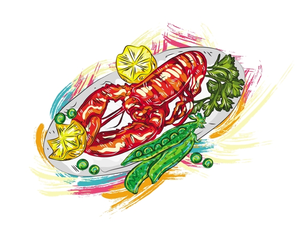 熟食矢量插畫