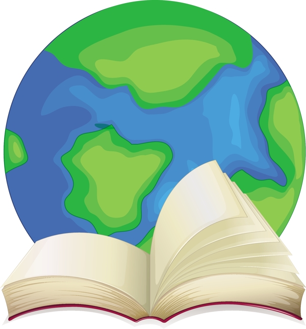 书和地球logo模板