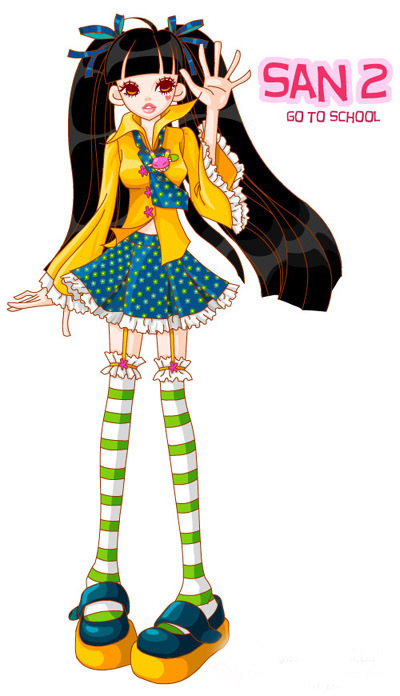 位圖人物卡通人物少女色彩免費素材