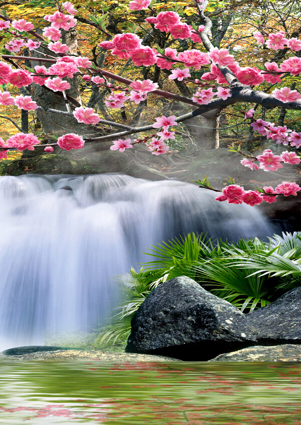 梅花溪流