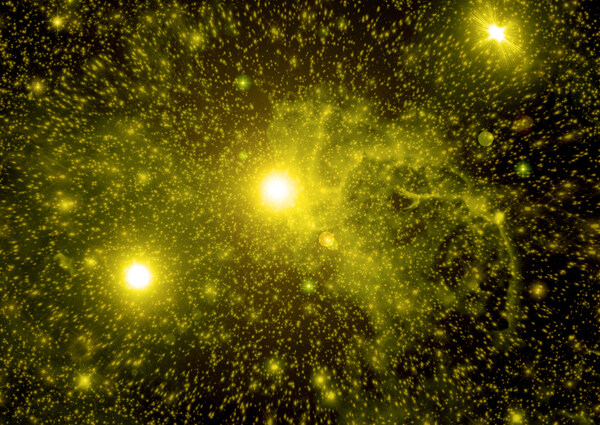 金色粒子星空图片