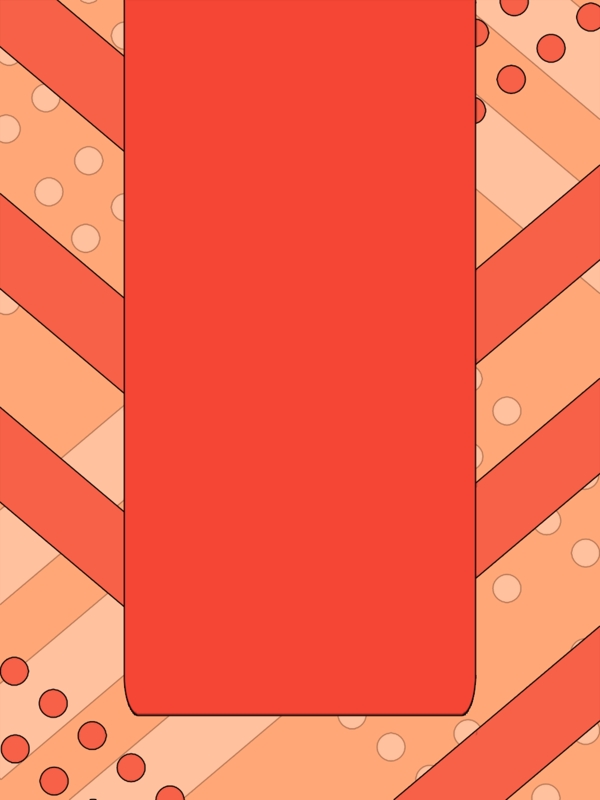 红色多边形可爱线条背景设计