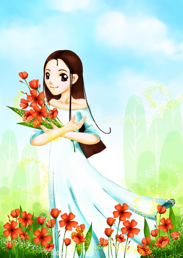 美女插畫圖片