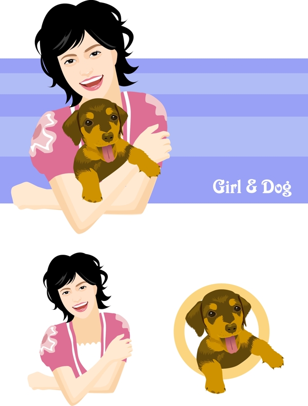 韓國(guó)矢量人物插畫女圖片